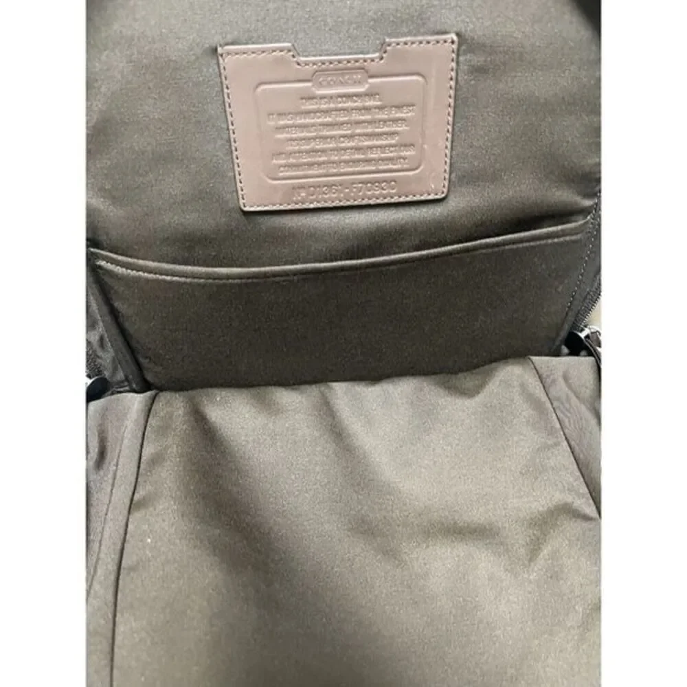 Coach Tan Canvas Backpack with Brown Leather Trim